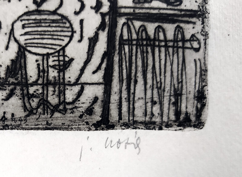 Kotík Jan – Z baru, původní lept, číslováno 2/9, začátek 40. let