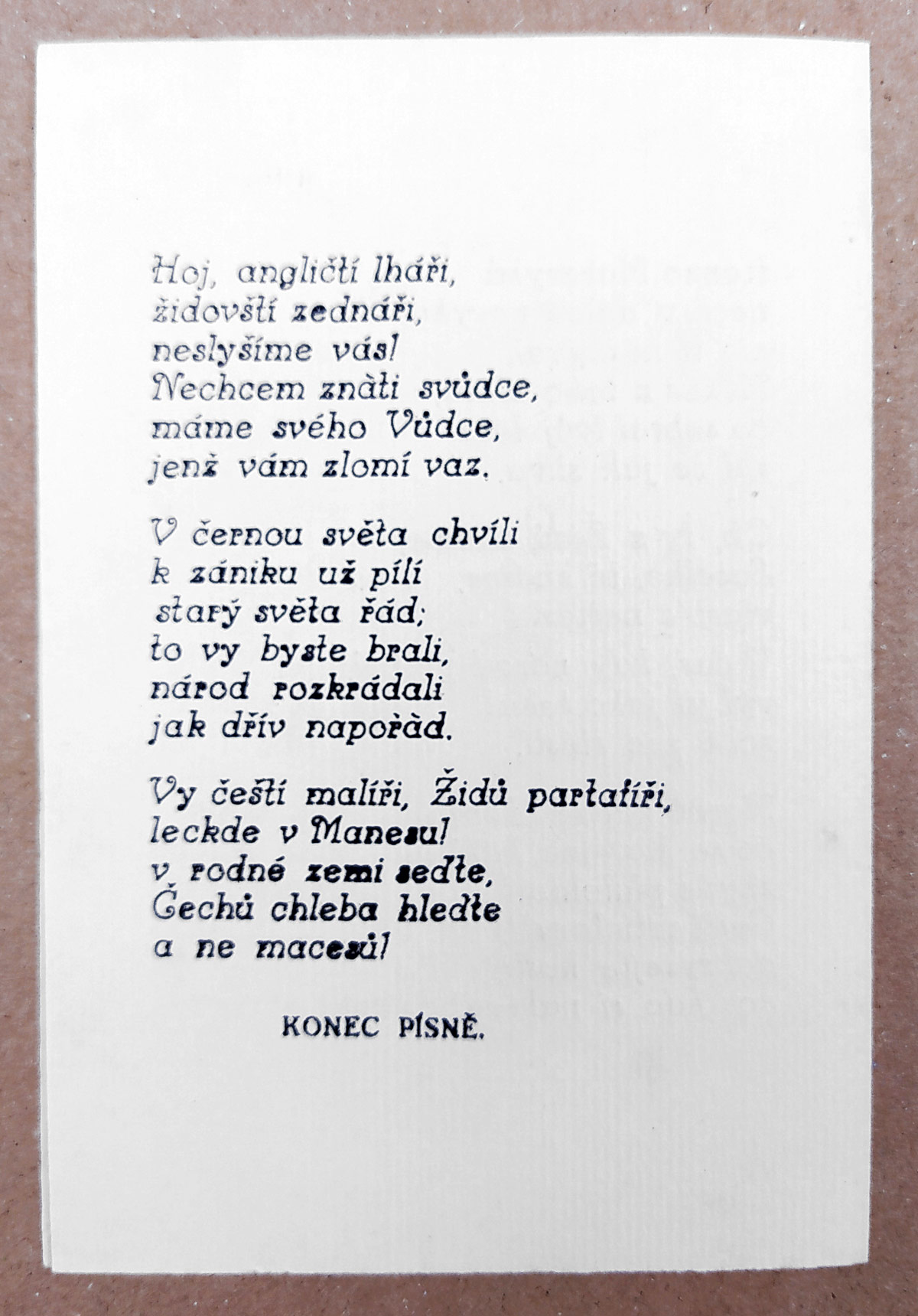 Váchal Josef – Nejnovější píseň Šuselka, 1939–1945