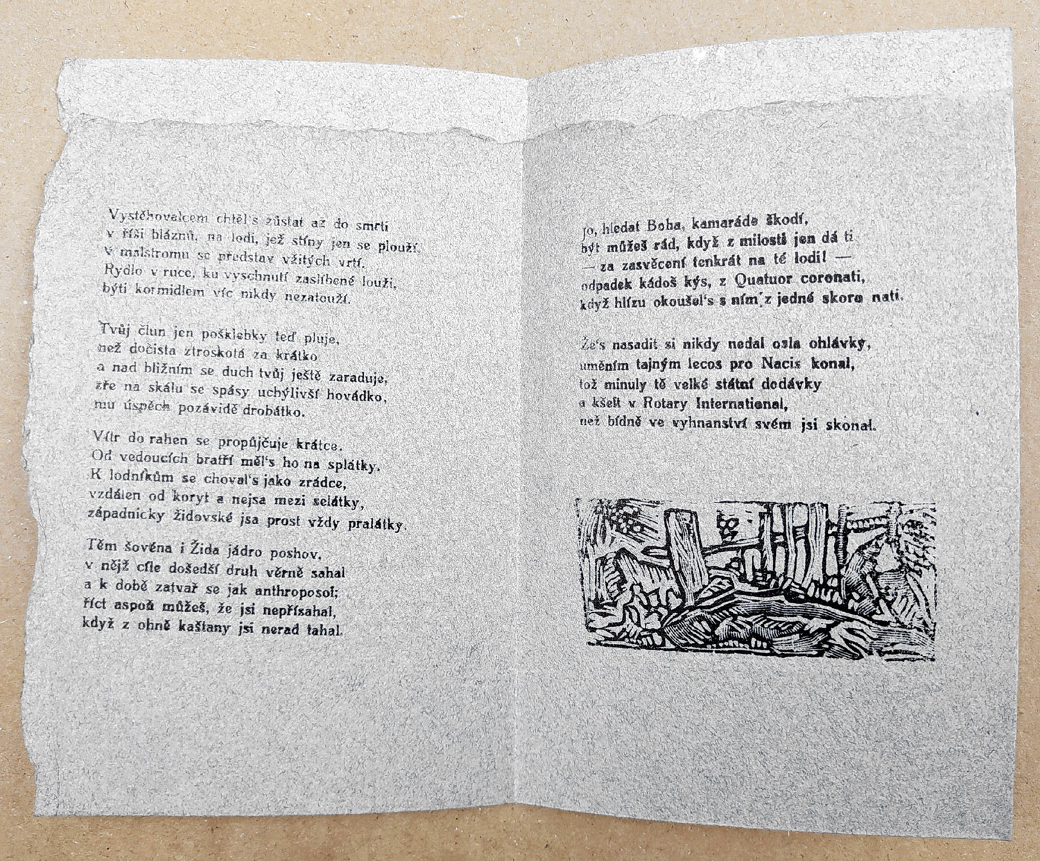 Váchal Josef – Vystěhovalec, autorský příležitostný tisk, 1939–1945