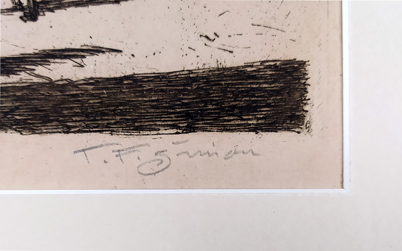 Šimon Tavík František – Staroměstské náměstí s Týnem, původní tónovaný lept, 1911