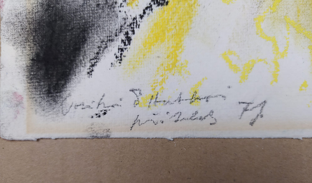 Jiroudek František – V divadle, kresba suchým pastelem, 1971