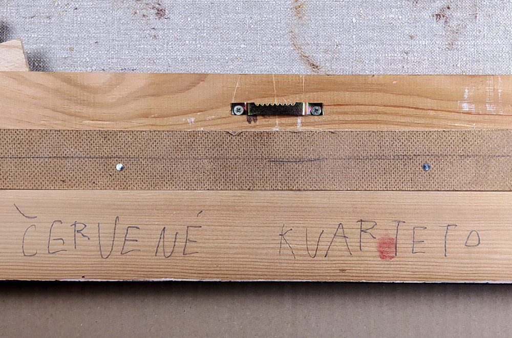 Svoboda Jan – Červené kvarteto, olejomalba na plátně, autorsky rámováno, nedatováno