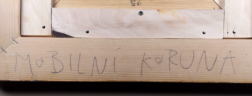 Svoboda Jan – Mobilní koruna, olejomalba na plátně, autorsky rámováno, nedatováno