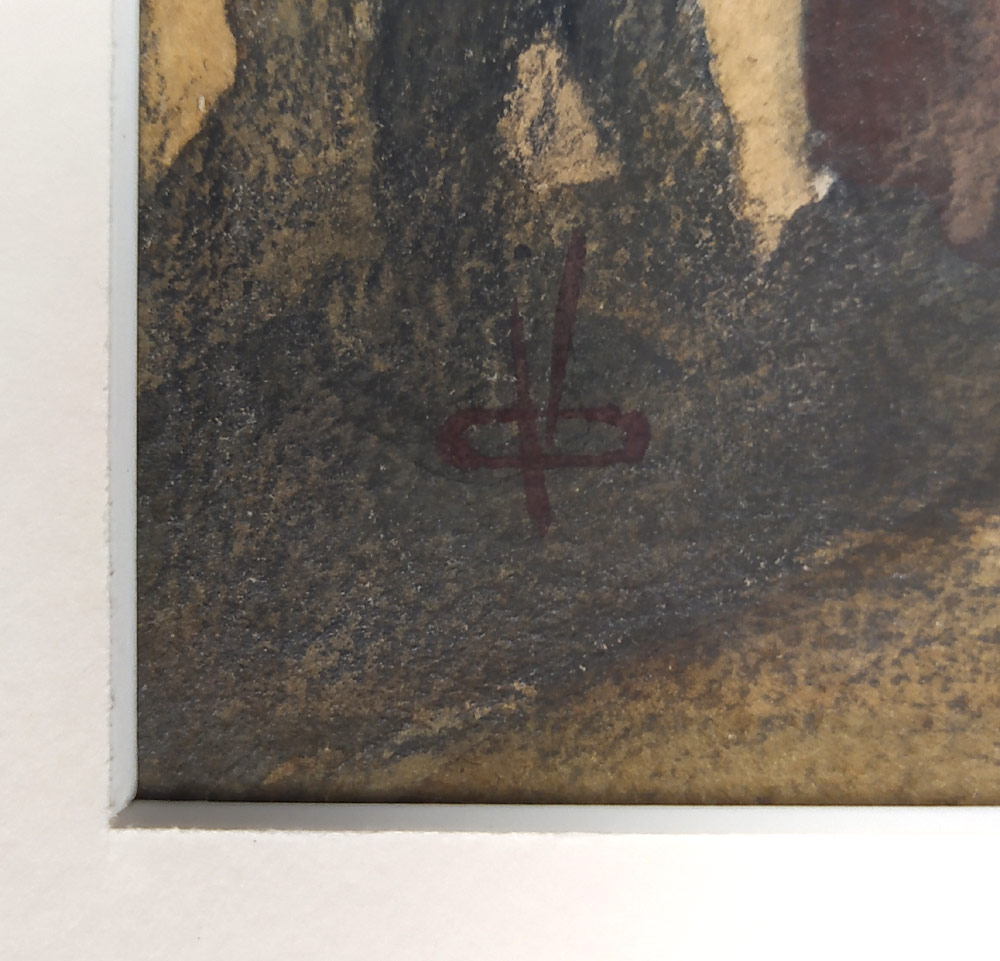 Oliva Viktor – U muziky, malba akvarelem, ca 1905