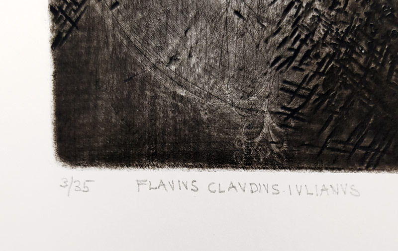 Čížek Antonín – Flavius Claudius Iulianus, vysekáno dlátem do matrice, č. 3/35, 2011