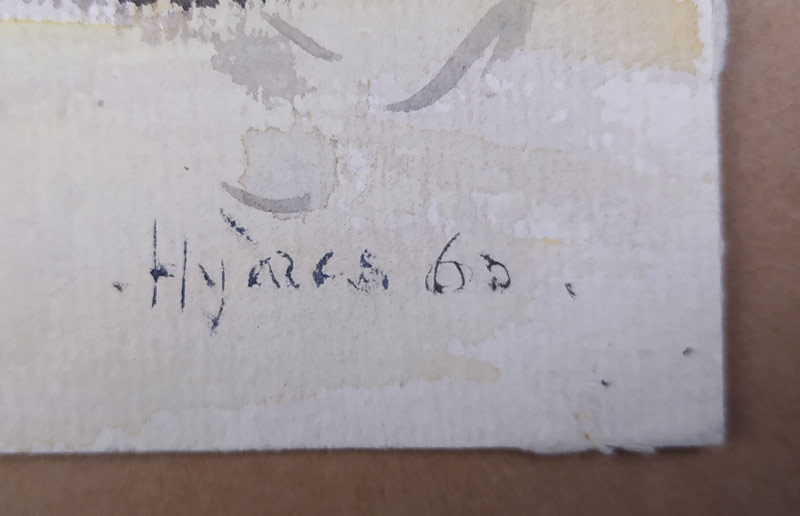 Trhy v Hyéres – neurčený autor, malba akvarelem, 1960