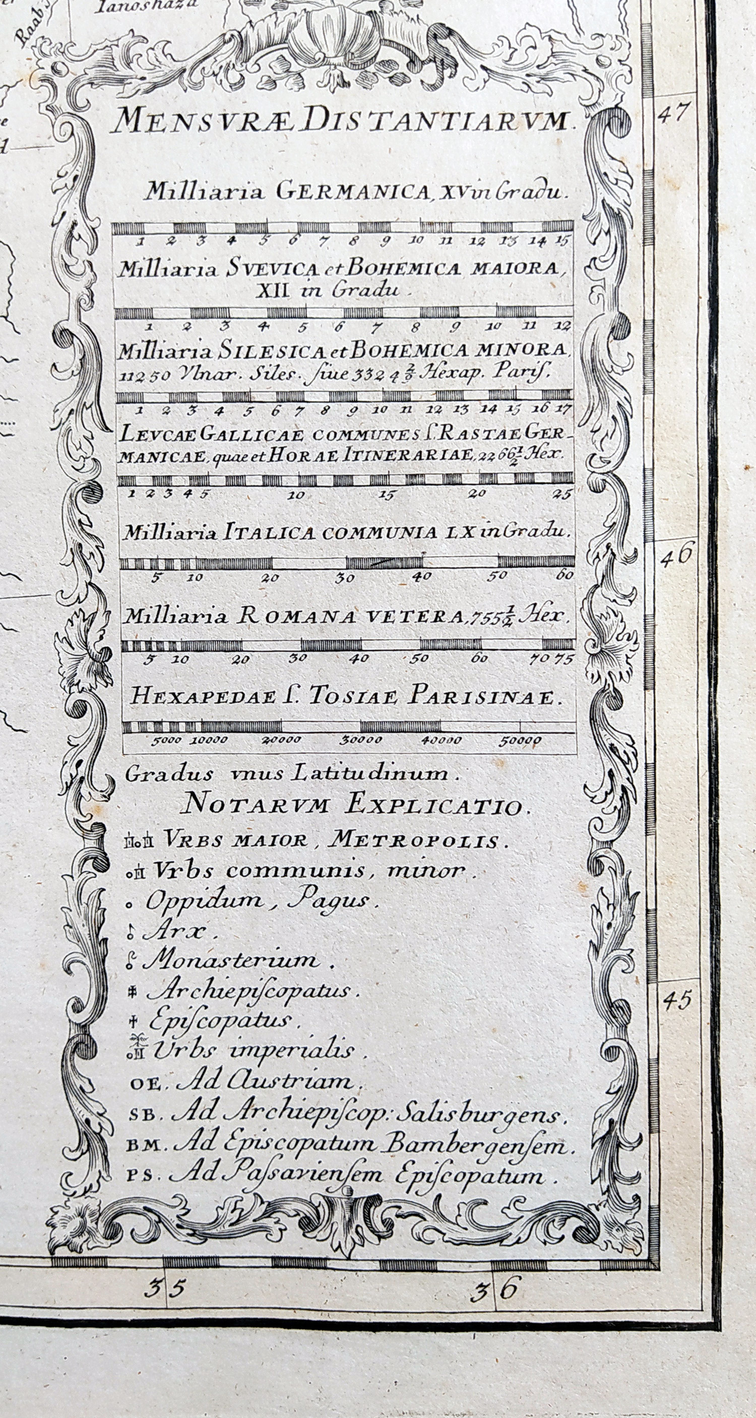 Mapa střední Evropy – Homannovi dědicové, staře kolorovaný mědiryt, 1747