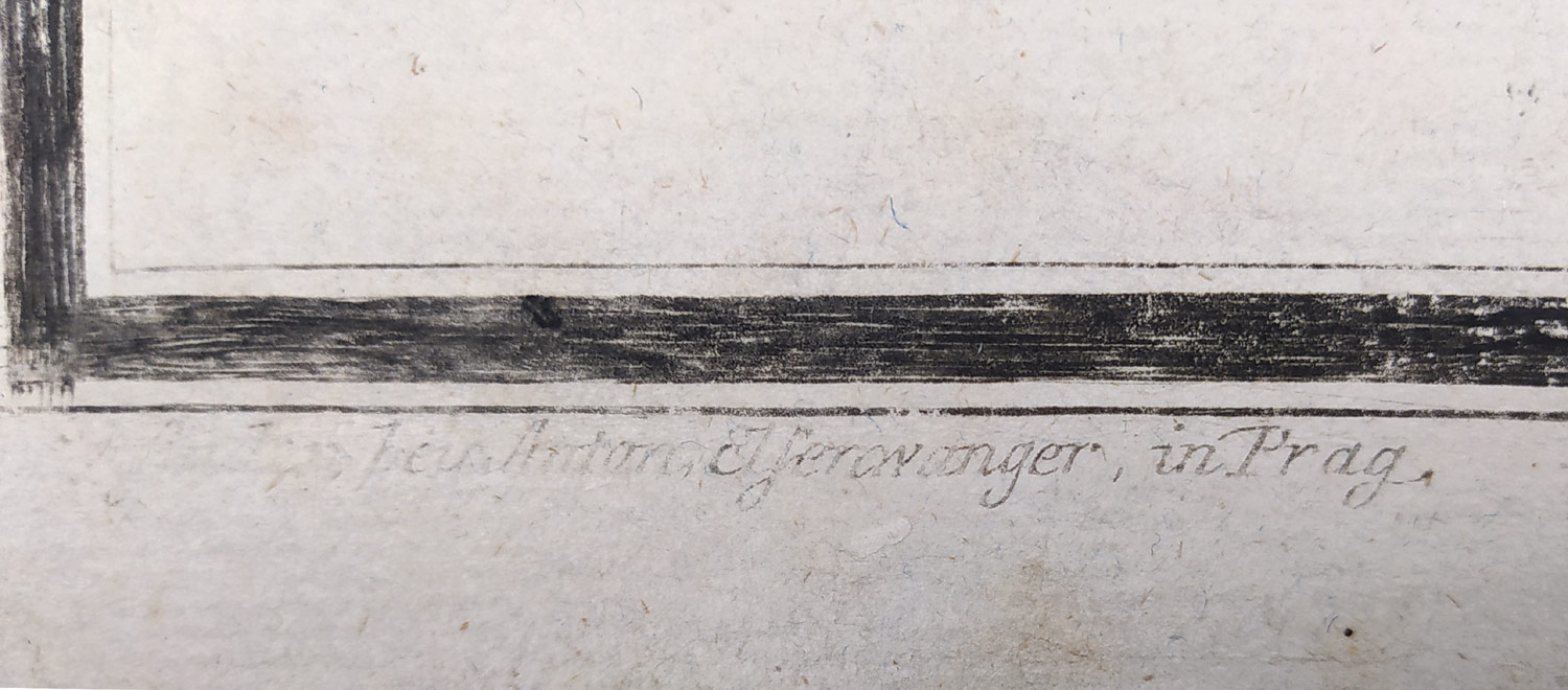 Budějovický a Táborský kraj – Antonín Elsenwanger, staře kolorovaný původní mědiryt, 1770