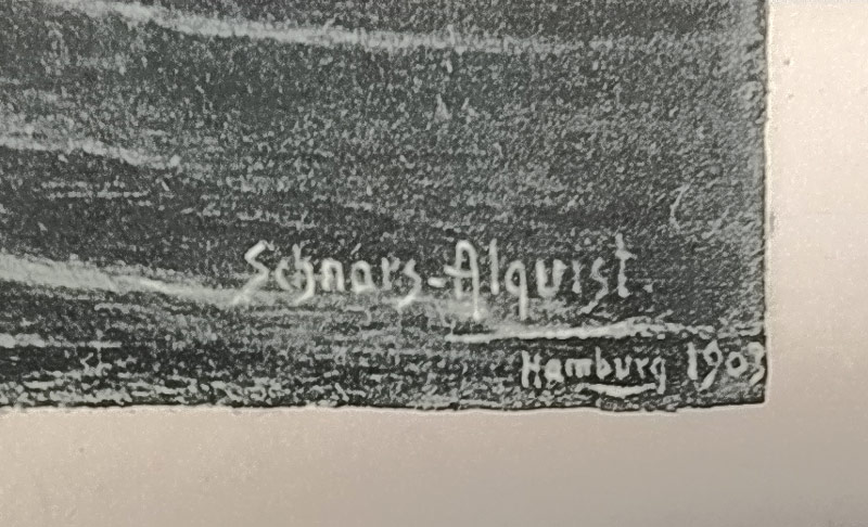 Schnars-Alquist Hugo – Mořské vlny, původní monochromatická heliogravura, 1903