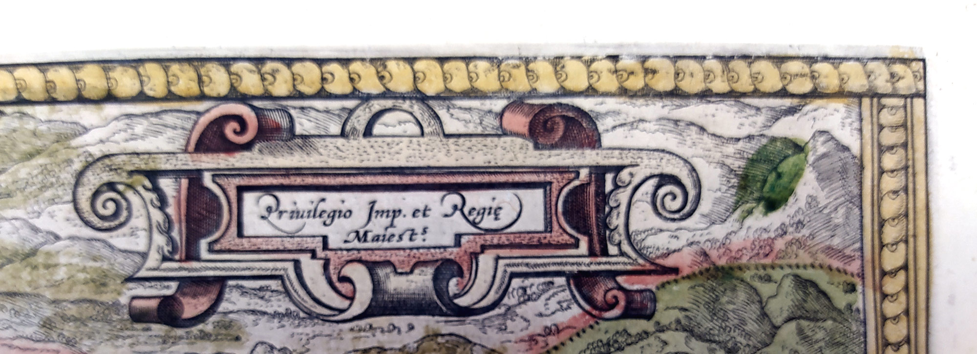 Andalusie – Abraham Ortelius, staře kolorovaný původní mědiryt, 1579