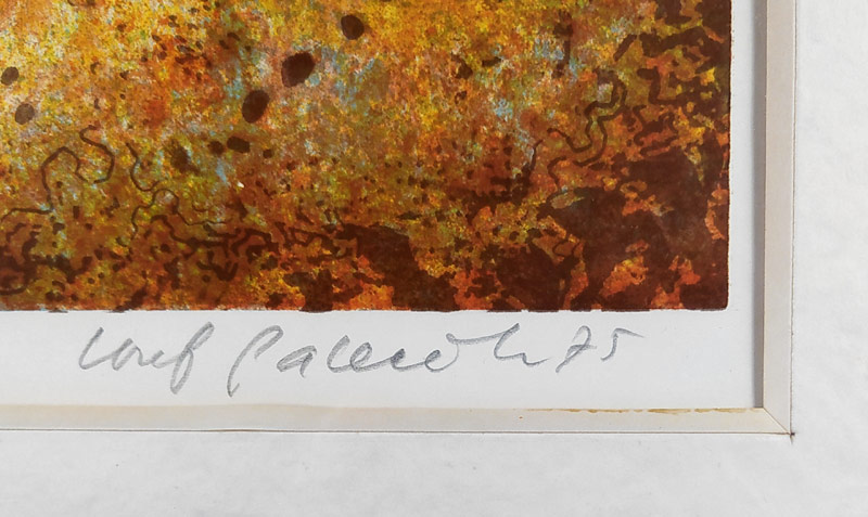 Paleček Josef – Zahrádka s ptáčkem, původní barevná litografie, 1975