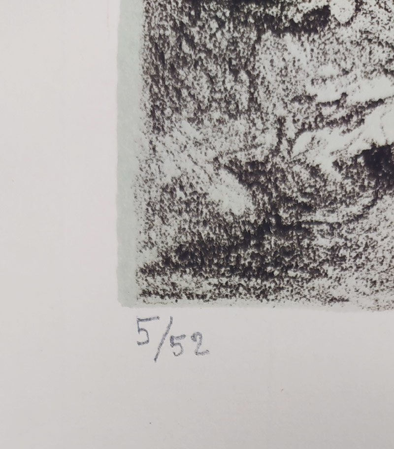 Vodrážka Jaroslav – Robinson Crusoe, původní litografie s barevným podtiskem, č. 5/52, 1955