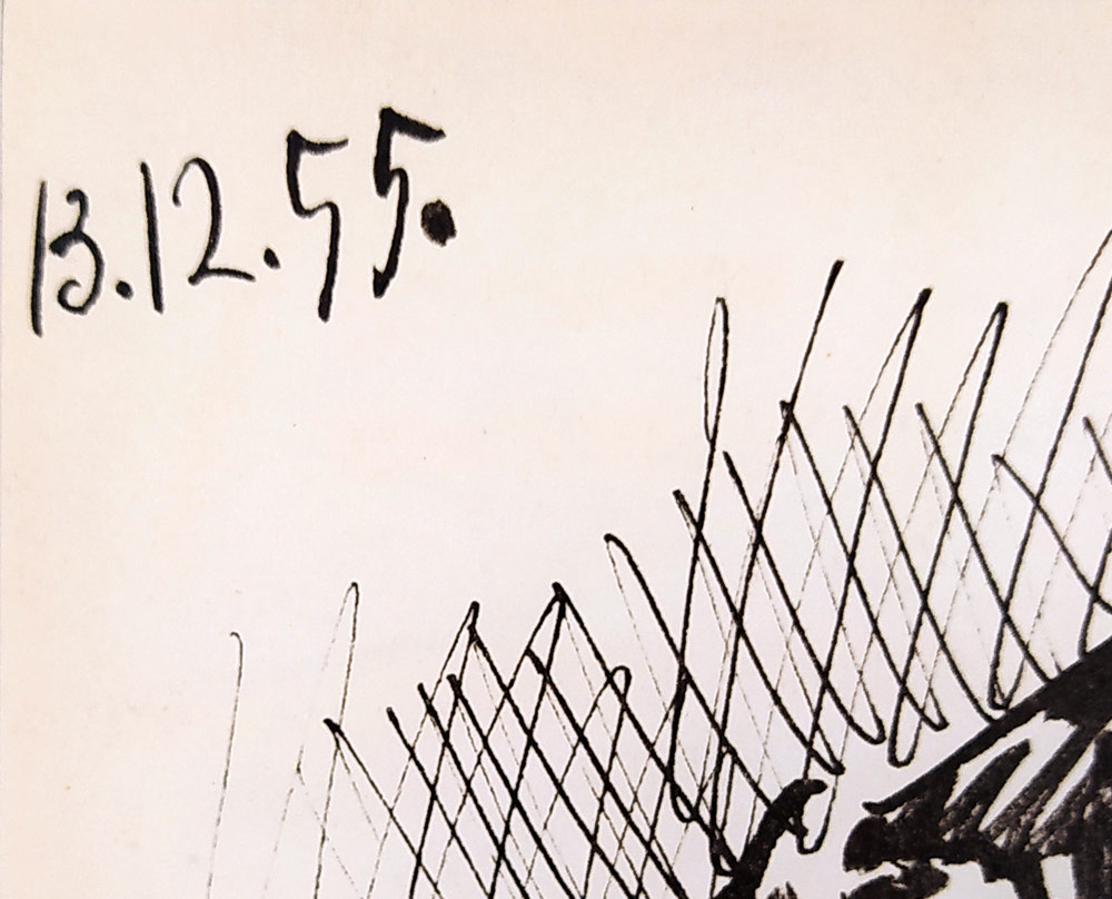 Picasso Pablo – Hans Holbein, Musée de Prado, 13. 12. 1955, původní litografie, 1955