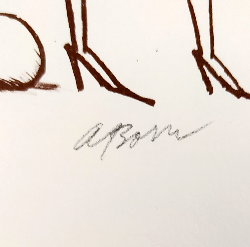 Born Adolf – Ptačí dáma, signovaná původní litografie, nedatováno