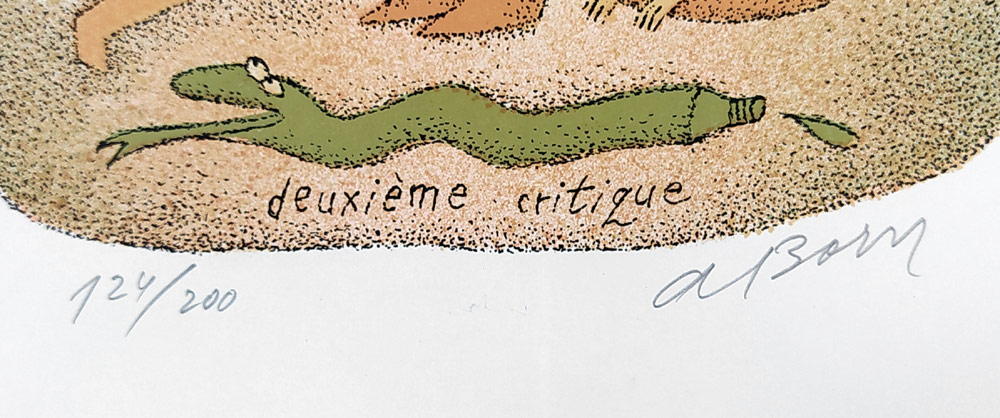 Born Adolf – V ateliéru, signovaná barevná litografie, č. 124/200, nedatováno