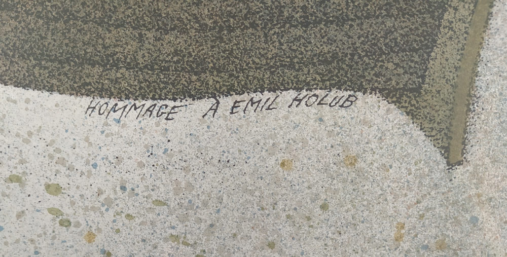 Born Adolf – Hommage a Emil Holub, původní barevná litografie, č. 32/80, nedatováno