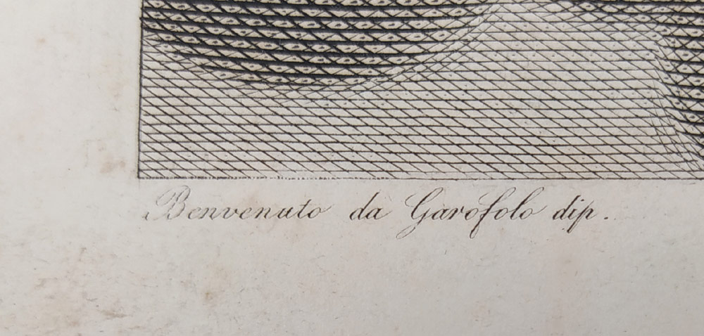 Madona s dítětem ve slávě – Garofalo, Carlo Della Rocca, Pietro Anderloni, původní mědiryt, ca 1843