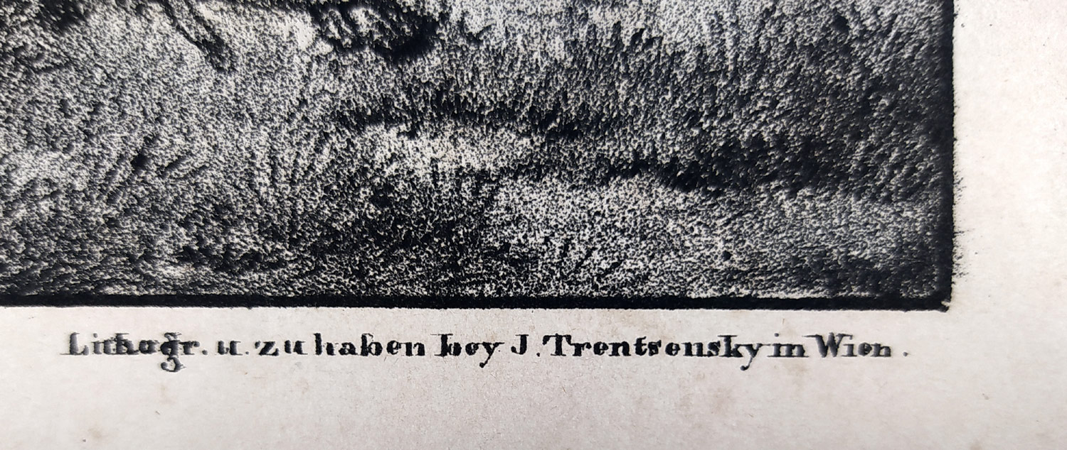 Trentsensky Matthias – Bitvy rakouské, původní litografie, 1845