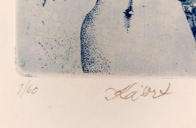 Kábrt Josef – Ex libris Ing. E. Sedláček, barevný zrnkový lept, č. 1/60, nedatováno