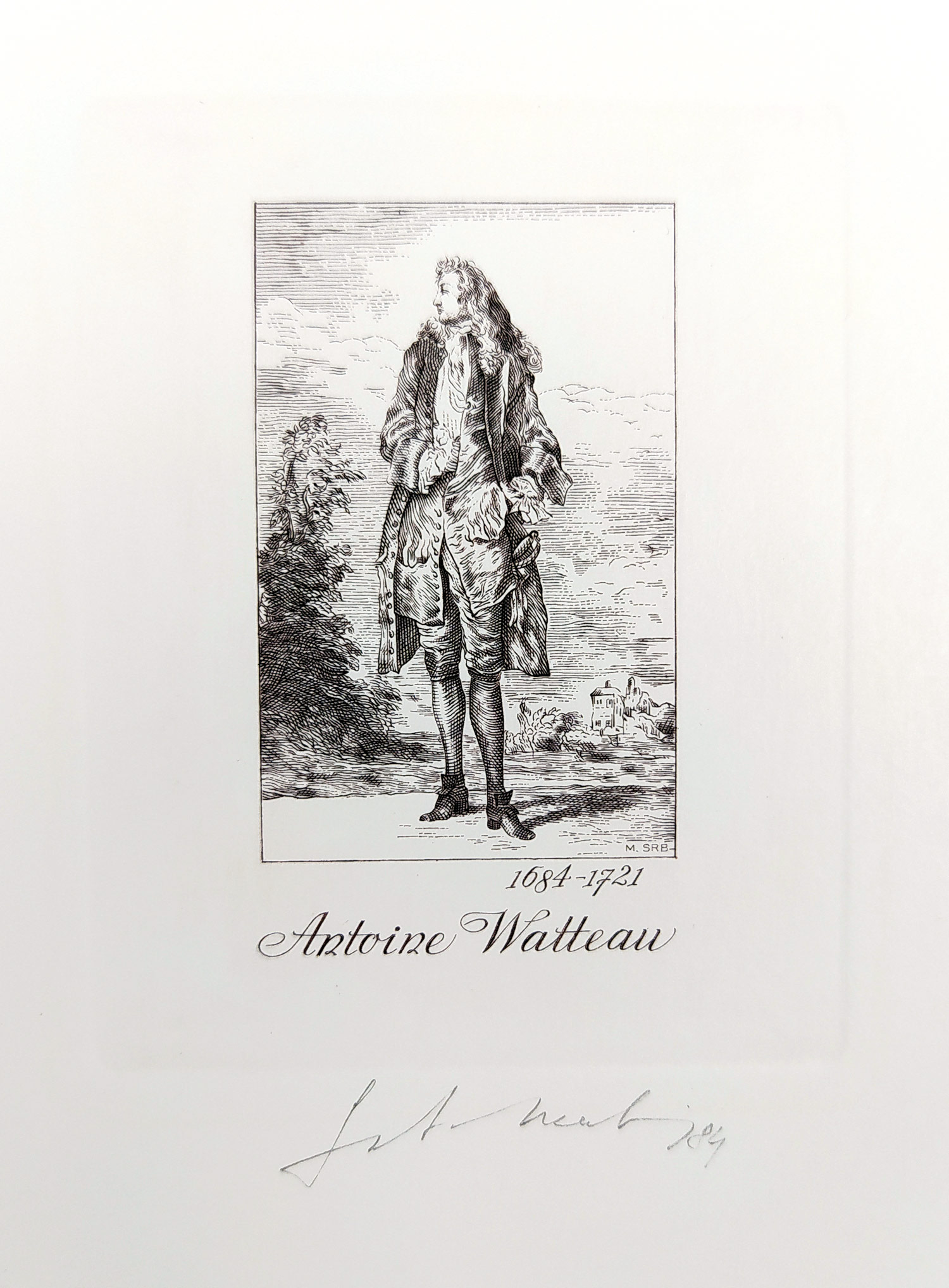 Srb Martin, Watteau Antoine – Dobové kostýmy ze starých rytin, tři původní oceloryty, 1984