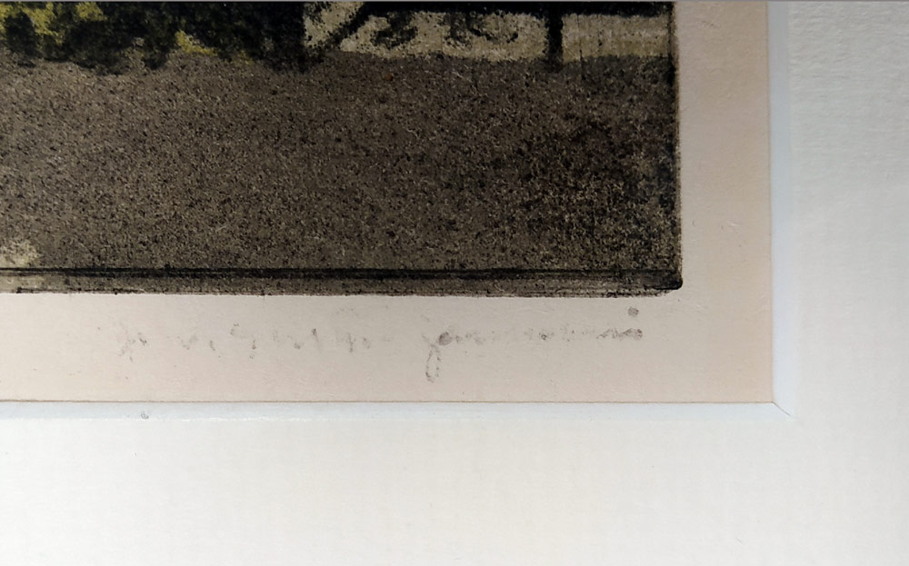 Stretti-Zamponi Jaromír – Praha, Hradčany, původní barevná akvatinta, ca 1910