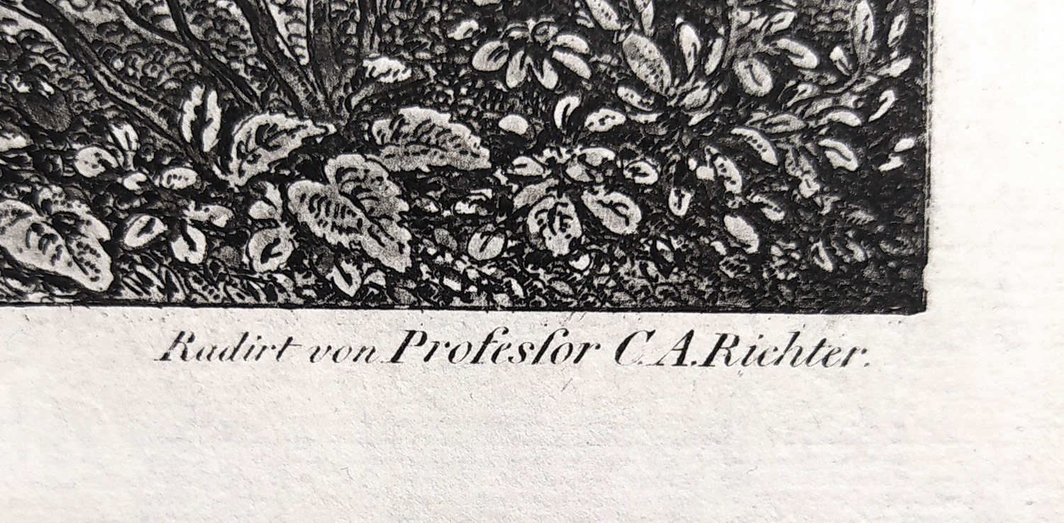 Praha – Hradčany od jihozápadu, Vincenc Morstadt, C. A. Richter, lept (1830), pozdější otisk z původní desky