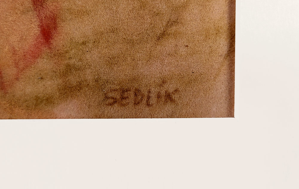 Sedlík Petr – Zasněná, malba suchým pastelem na sametu, ca 80. léta