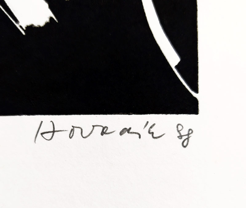 Hovadík Jaroslav – Bez názvu, signovaný původní linoryt, č. 1/25, 1988