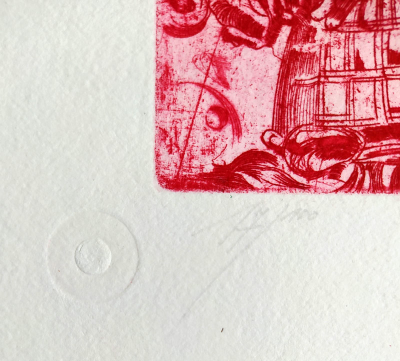 Pacovská Květa – Bez názvu, signovaný původní barevný lept, č. 17/100, 1974