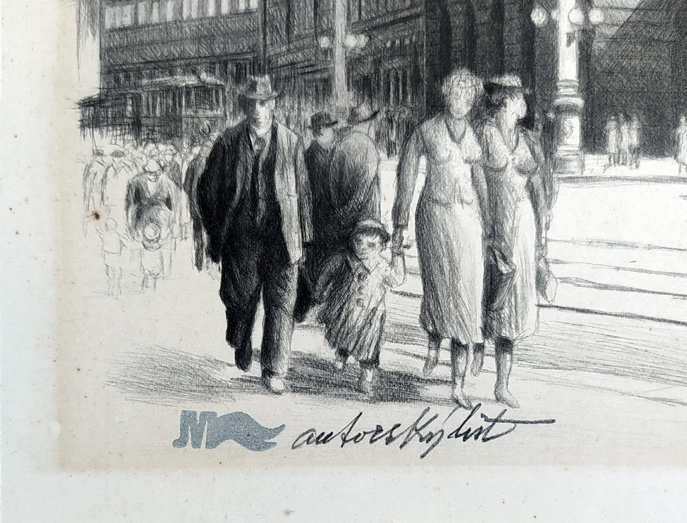 Vaic Josef – Praha, Národní divadlo, původní litografie, autorský tisk, nedatováno