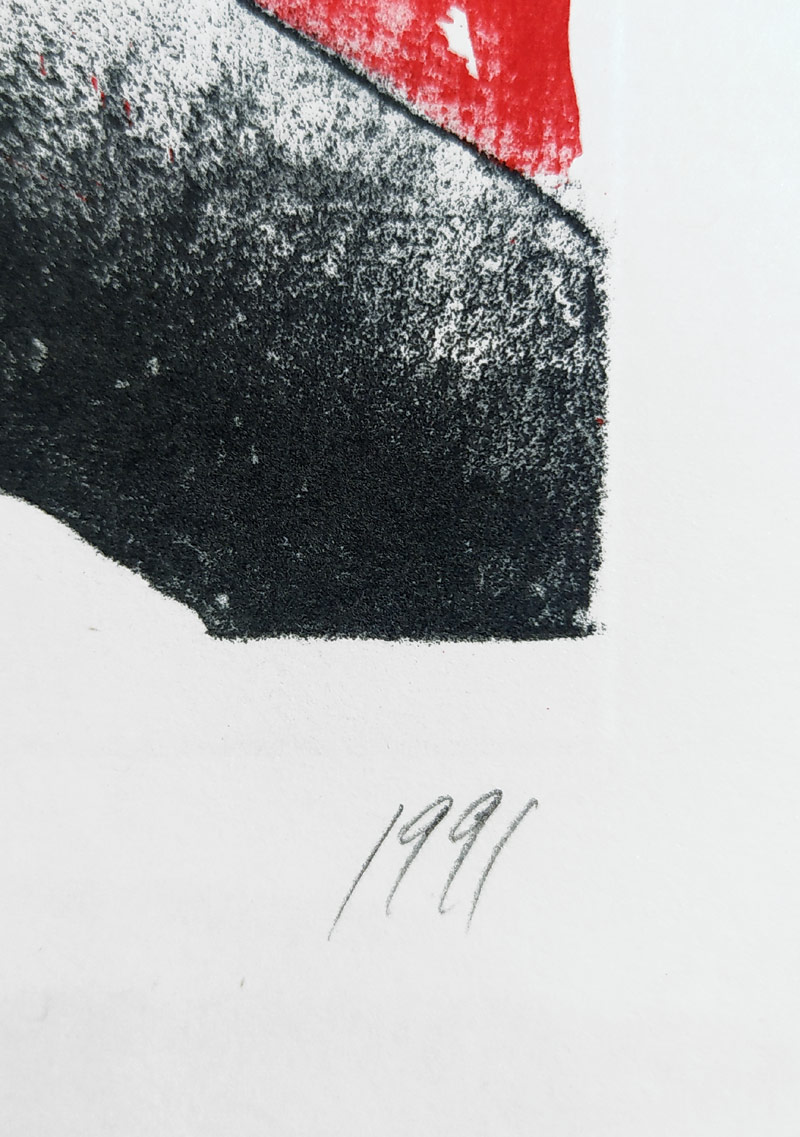 Novák Vladimír – Bez názvu, původní barevná litografie, číslováno 21/70, 1989