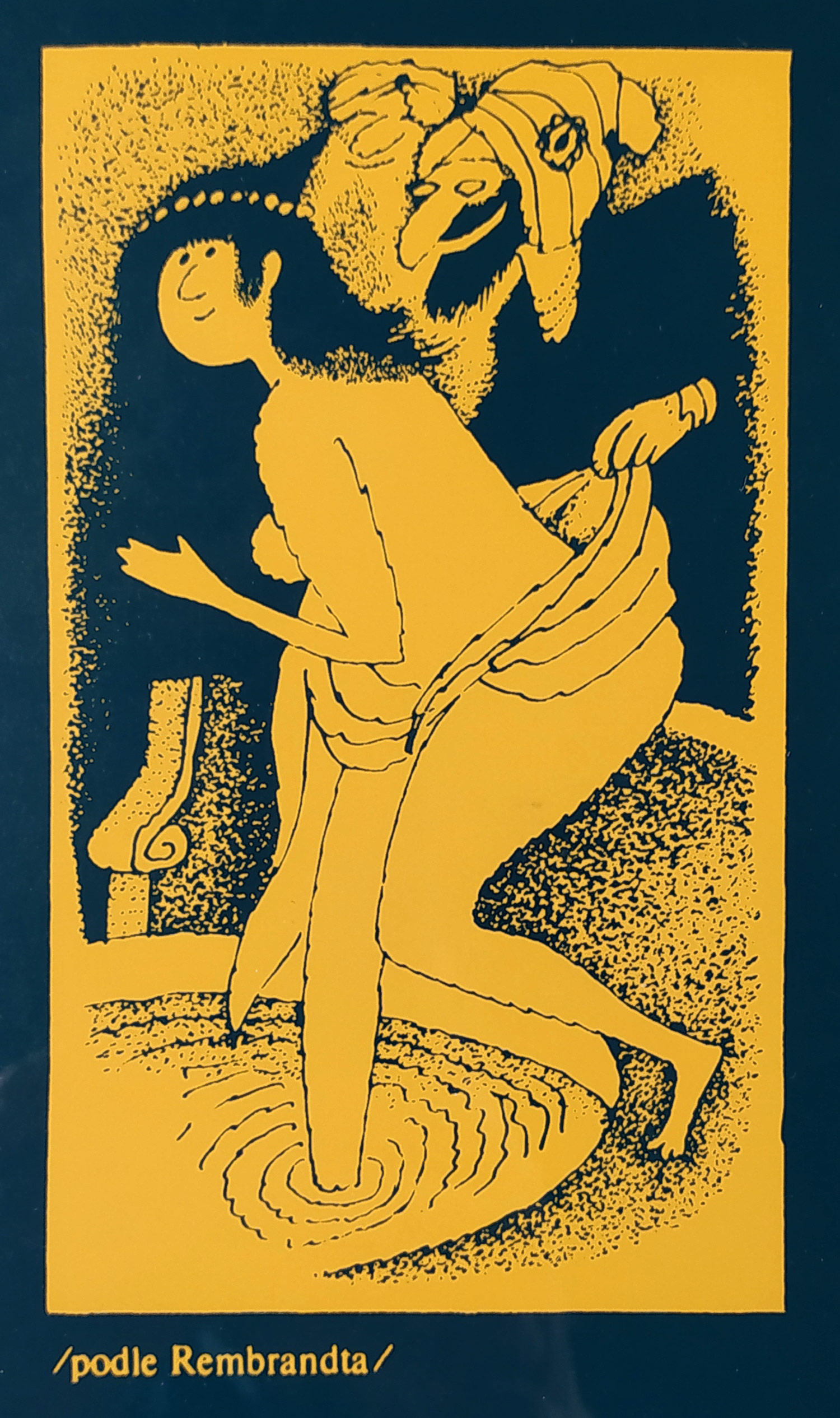 Born Adolf – Zuzana v lázni, Jiří Suchý & spol., divadlo Semafor, plakát, signovaný ofset, 1972