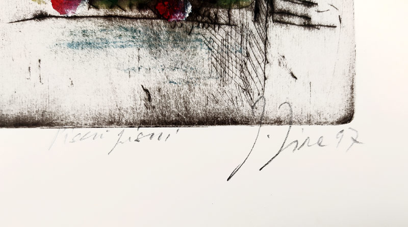 Jíra Josef – Píseň písní, barevná suchá jehla s podtiskem, 1997