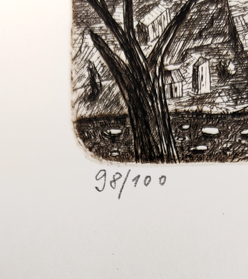 Pileček Jindřich – Ex libris K. Žižkovská, původní lept, č. 98/100, 1986