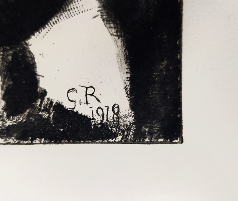 Rouault Georges – Cristal de roche, původní lept, akvatinta, ruleta, suchá jehla, 1918