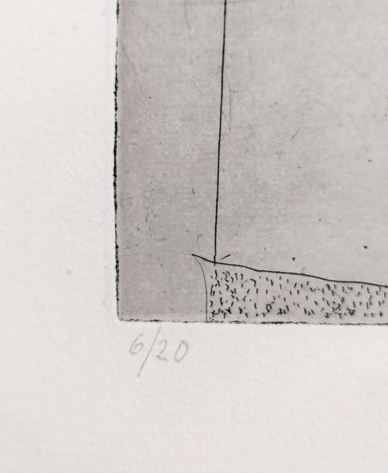 Černá Kateřina – Windsurfing, šestý list z knihy: Mé obrazy, kombinovaná technika, č. 6/20, 1982