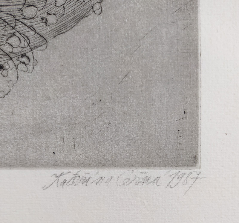 Černá Kateřina – Konvalinky, lept, číslováno 6/40, 1987