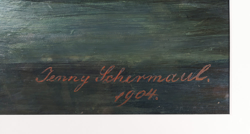 Schermaulová Jenny – Růže, původní olejomalba na kartonu, 1904