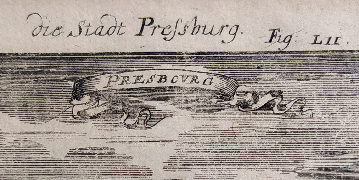 Bratislava – Alain Manesson Mallet, původní mědiryt, 1683