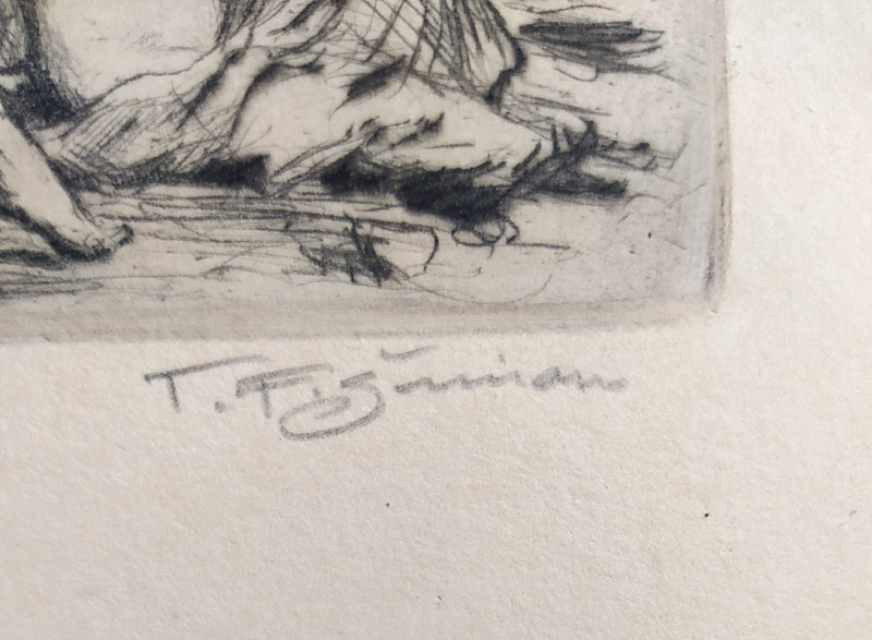 Šimon Tavík František –  Imprese od moře I. Po koupeli II., původní suchá jehla, 1916