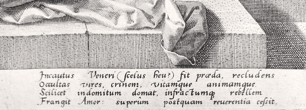 Sadeler Raphael – Dalila stříhá Samsonovi vlasy, původní lept, 1589