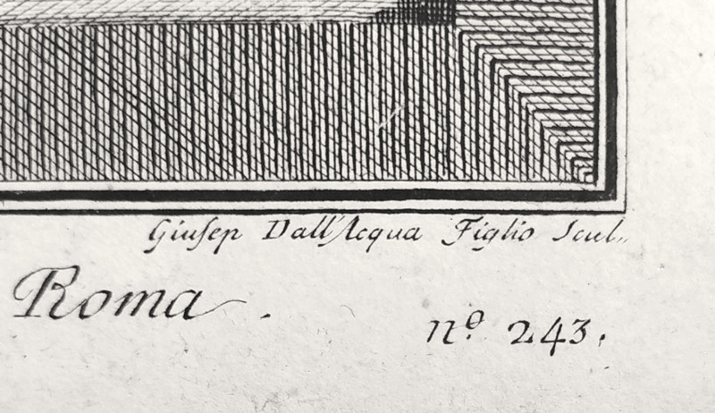 Dall'Acqua Giusepe – Pohled na Frascati, původní lept, ca 1780