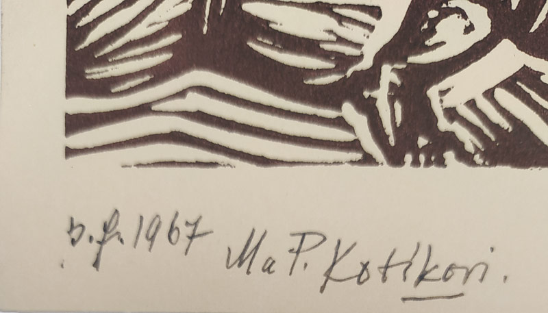 Kotík Pravoslav – Žně, použito jako PF 1967, původní dřevoryt, 1921