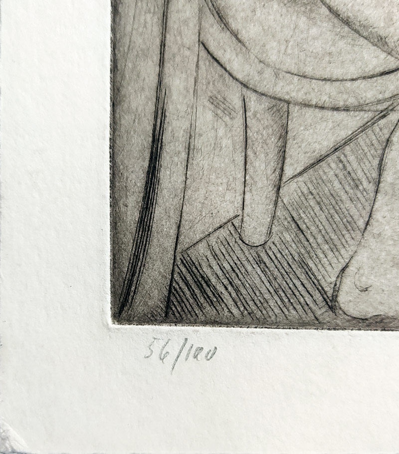 Antonová Alena – Intimita, kolorovaná suchá jehla s barevným podtiskem, číslováno 56/100, 2006