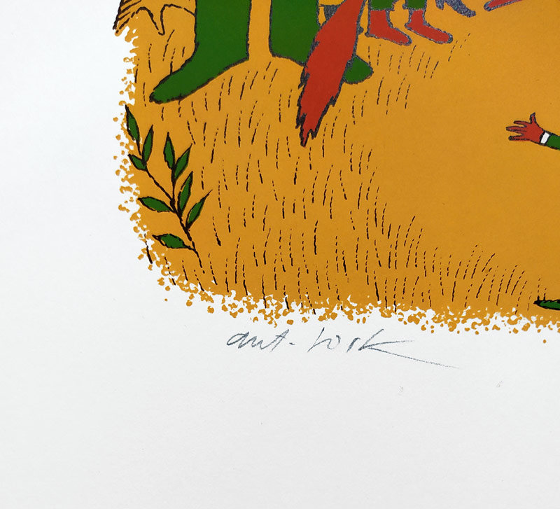 Born Adolf – Dětský pěvecký sbor Severáček, 30. té výročí založení, barevná serigrafie, autorský tisk, 1988