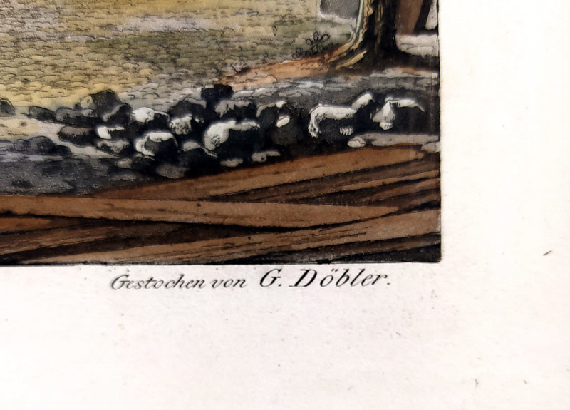 Praha – Katedrála sv. Víta, Josef Schembera, Jiří Döbler, staře kolorovaný lept, 1829