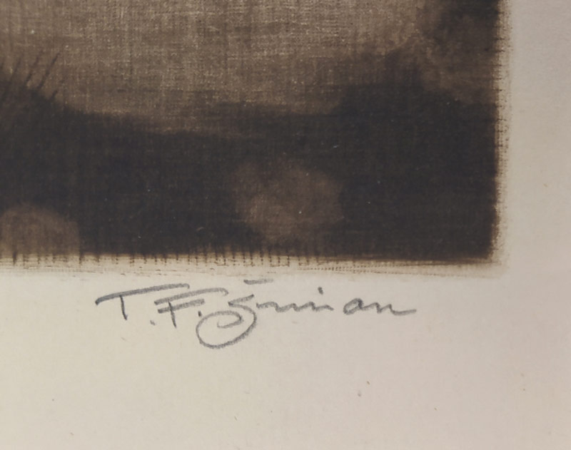 Šimon Tavík František – Dekorativní květina (Toaleta), původní mezzotinta, č. gr. soup. 94, 1908