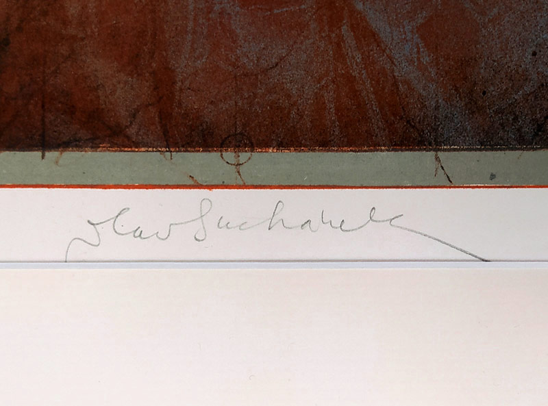 Suchánek Vladimír – Šedá samota, velkoformátová barevná litografie, č. 60/100, 1988