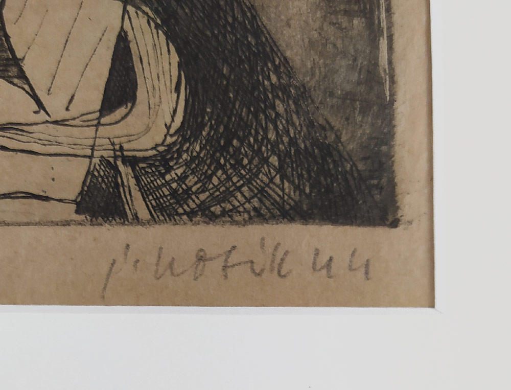 Kotík Jan – V ateliéru, původní lept, číslováno 5/15, 1944