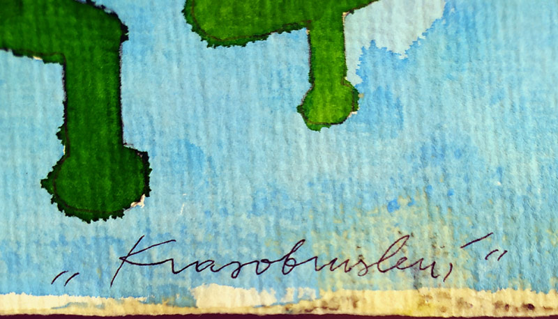 Lamr Aleš – Krasobruslení, akvarelem kolorovaná kresba tuší, 1999